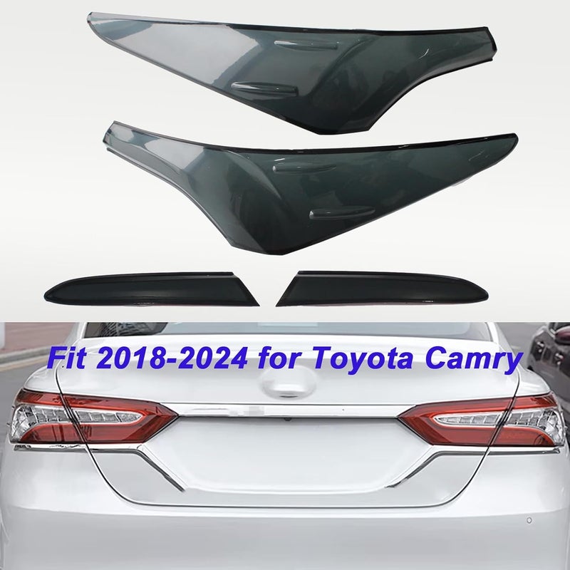 AUCERAMIC 4Pcs Tail Light Lamp Cover Guard Trim Fit 2018 2019 2020 2021 2022 2023 2024 for Toyota Camry Tail Light Frame Bezels - Image 3